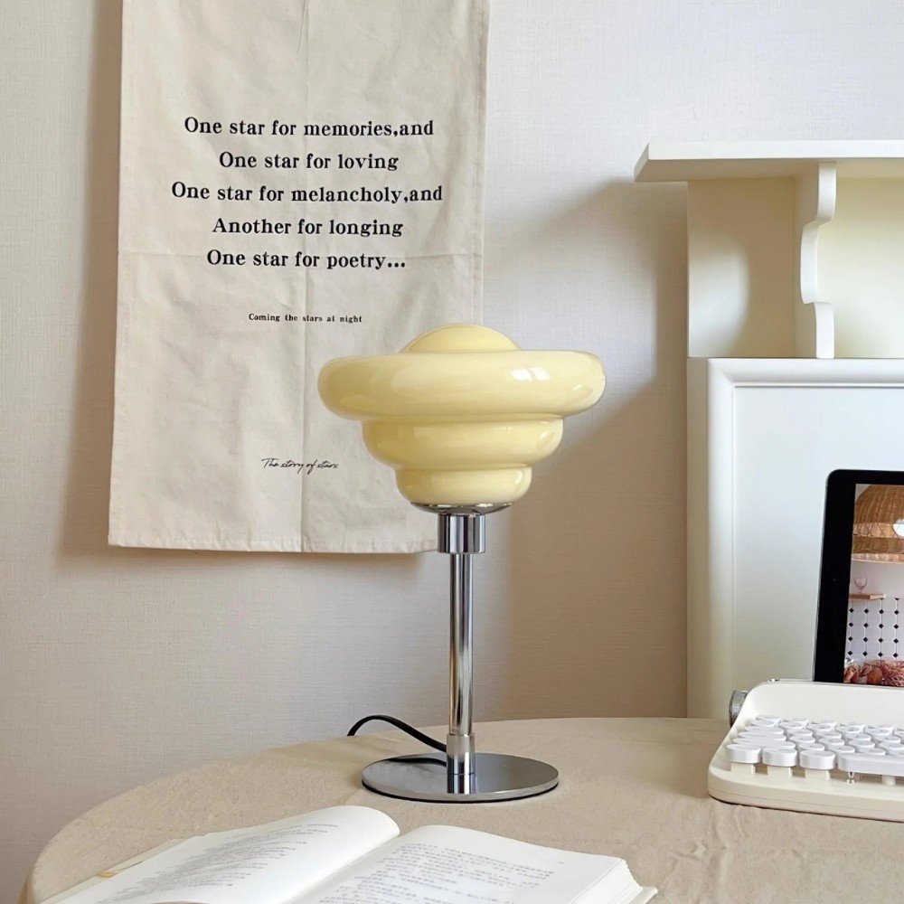 Modern Table Lamp Featuring Textured Glass Shade S247