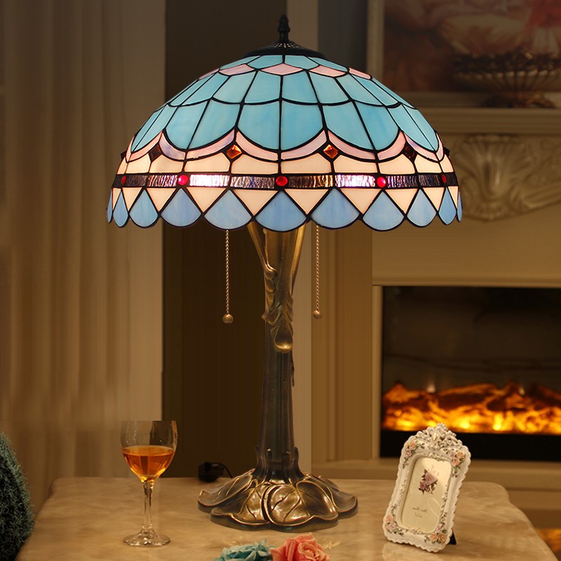 Painted Glass Table Light