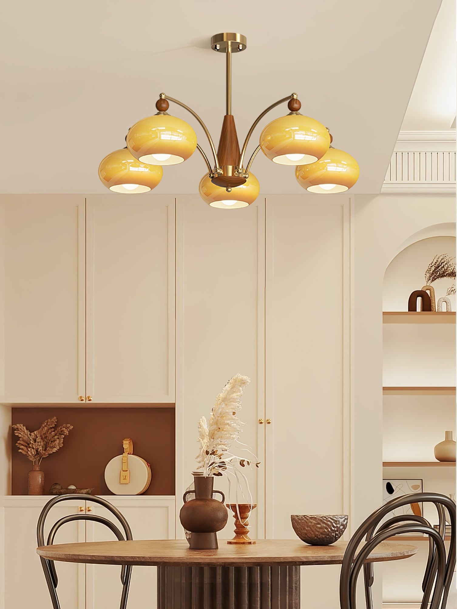 Vintage Multihead Persimmon Chandelier M325