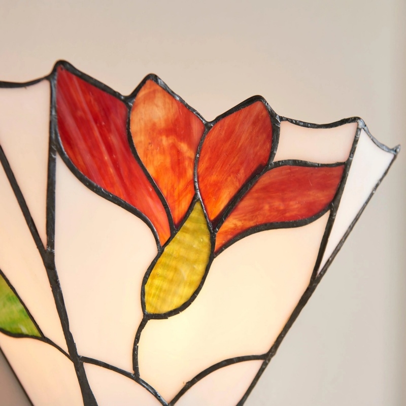 TF Botanica Stained Glass Floral Design Wall Light - Sconce For Hallway And Bedroom T828