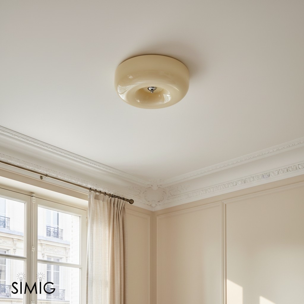 Bauhaus Cream Pudding Glass Ceiling Lamp S193