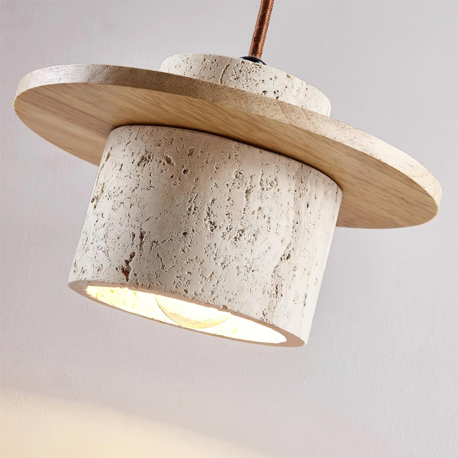 Elegant Textured Cylindra Stone Pendant Lamp G11