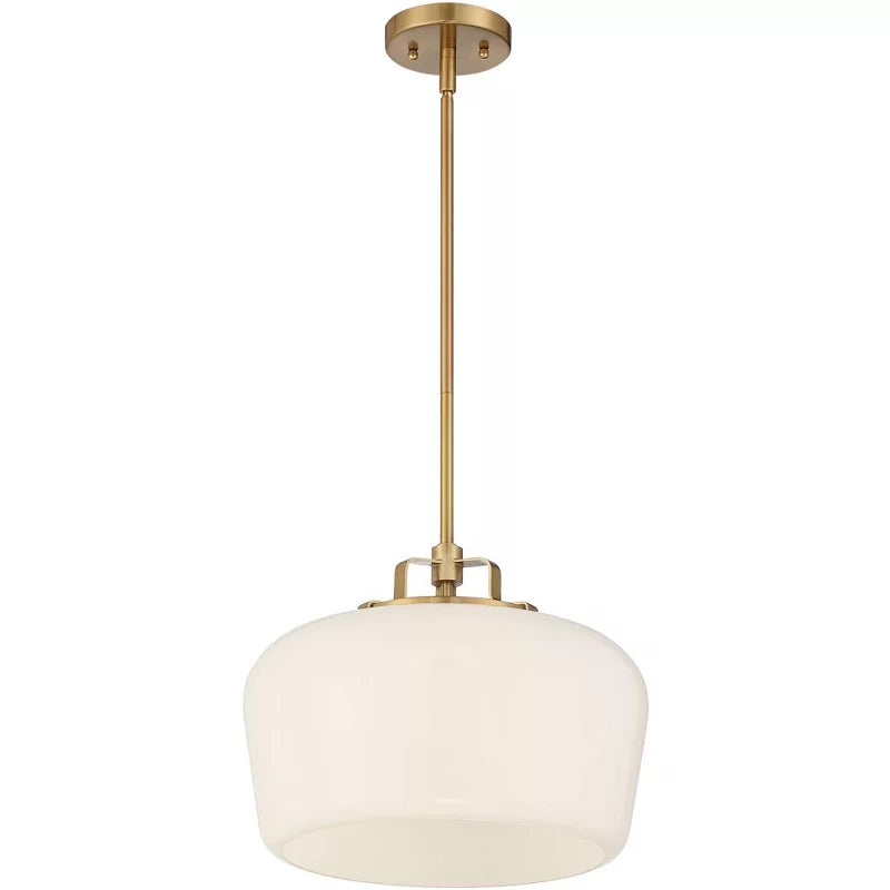 Lirra Opal Glass Pendant Light - Modern Adjustable Metal Drop for Kitchen and Dining T774