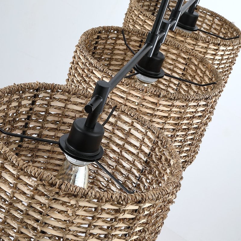 Raphael 3 Light Dimmable Drum Rattan Pendant Lamp S106