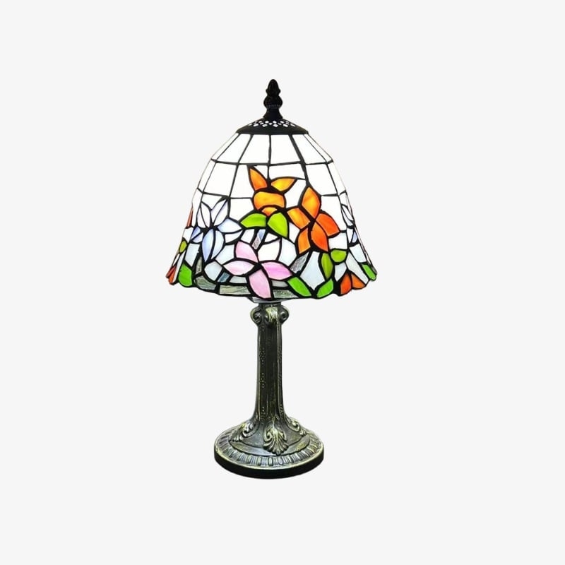 Virelle Colorful Stained Glass Tiffany Table Lamp – Bedroom Accent Light T549