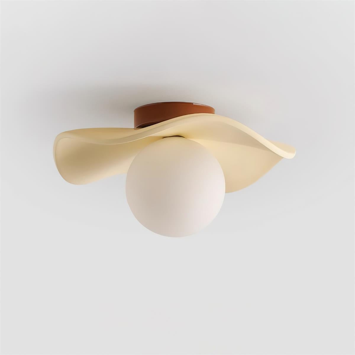 Ruffled Wood Grain Ceiling Light P021