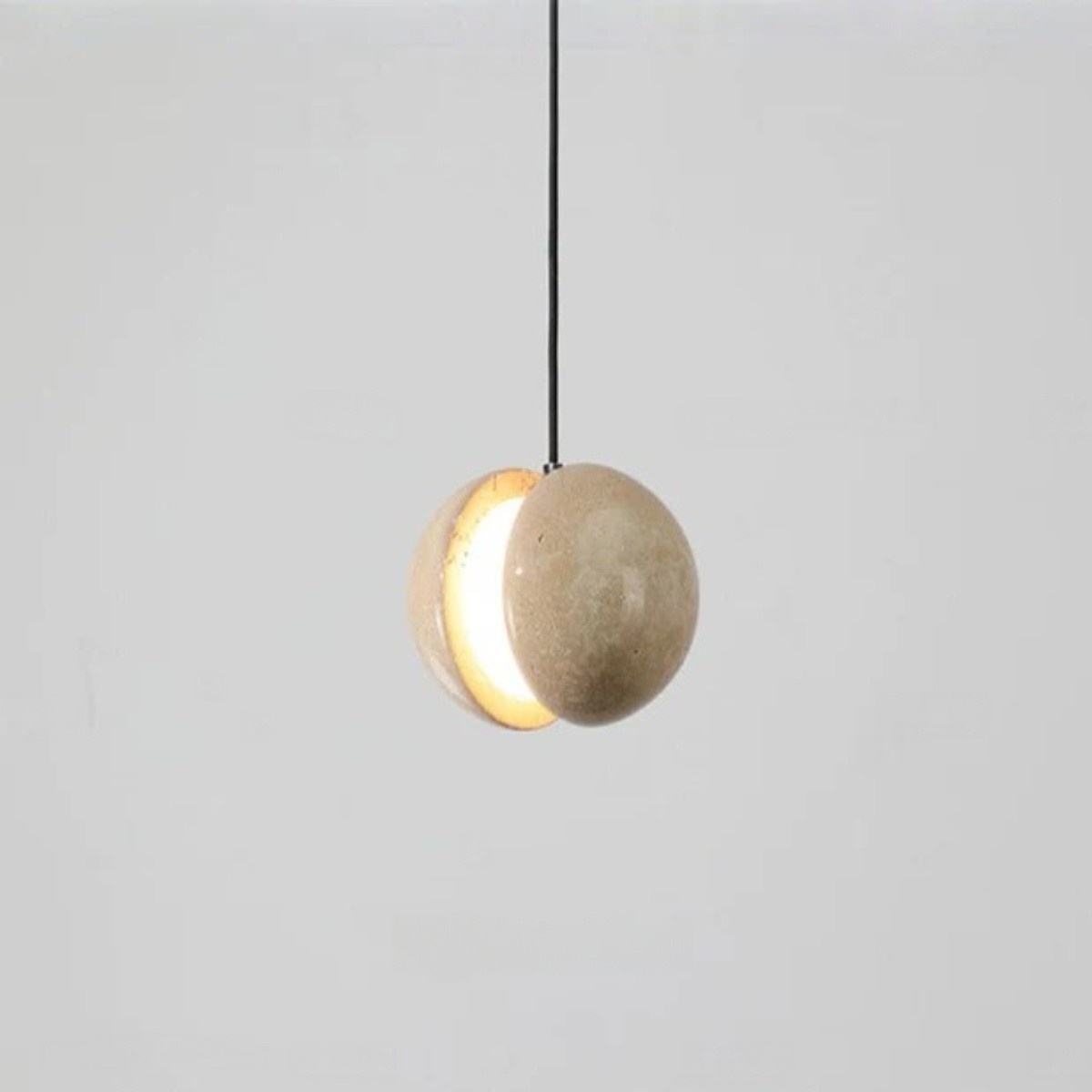 Contemporary Sandwich Shape Travertine Pendant Light S259