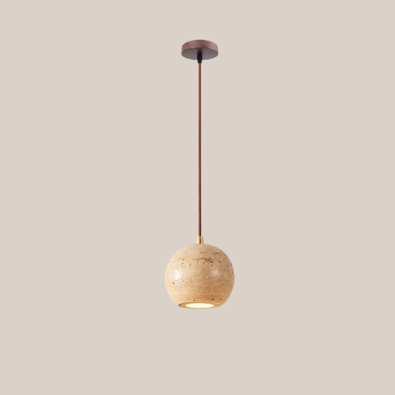 Natural Stone Wood Pendant Light - Minimalist Japanese Dining Lamp M08