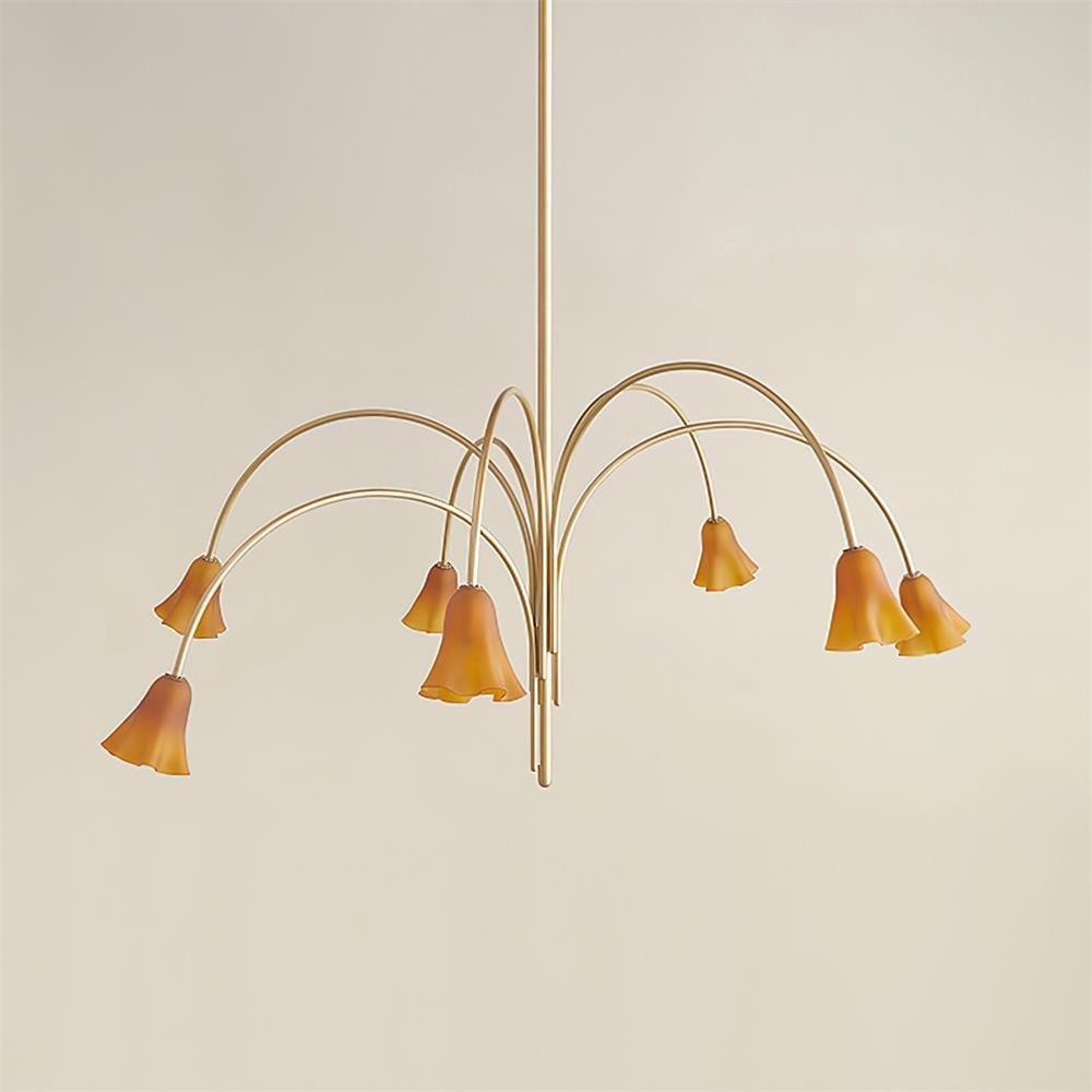 Bellina Lily Glass Flower Chandelier - Romantic Lighting for Interior T280