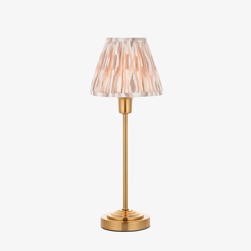 Bronzuno Patterned Fabric Table Lamp - Brass or Bronze Finish Modern-Bohemian Bedside & Living Space Light T957
