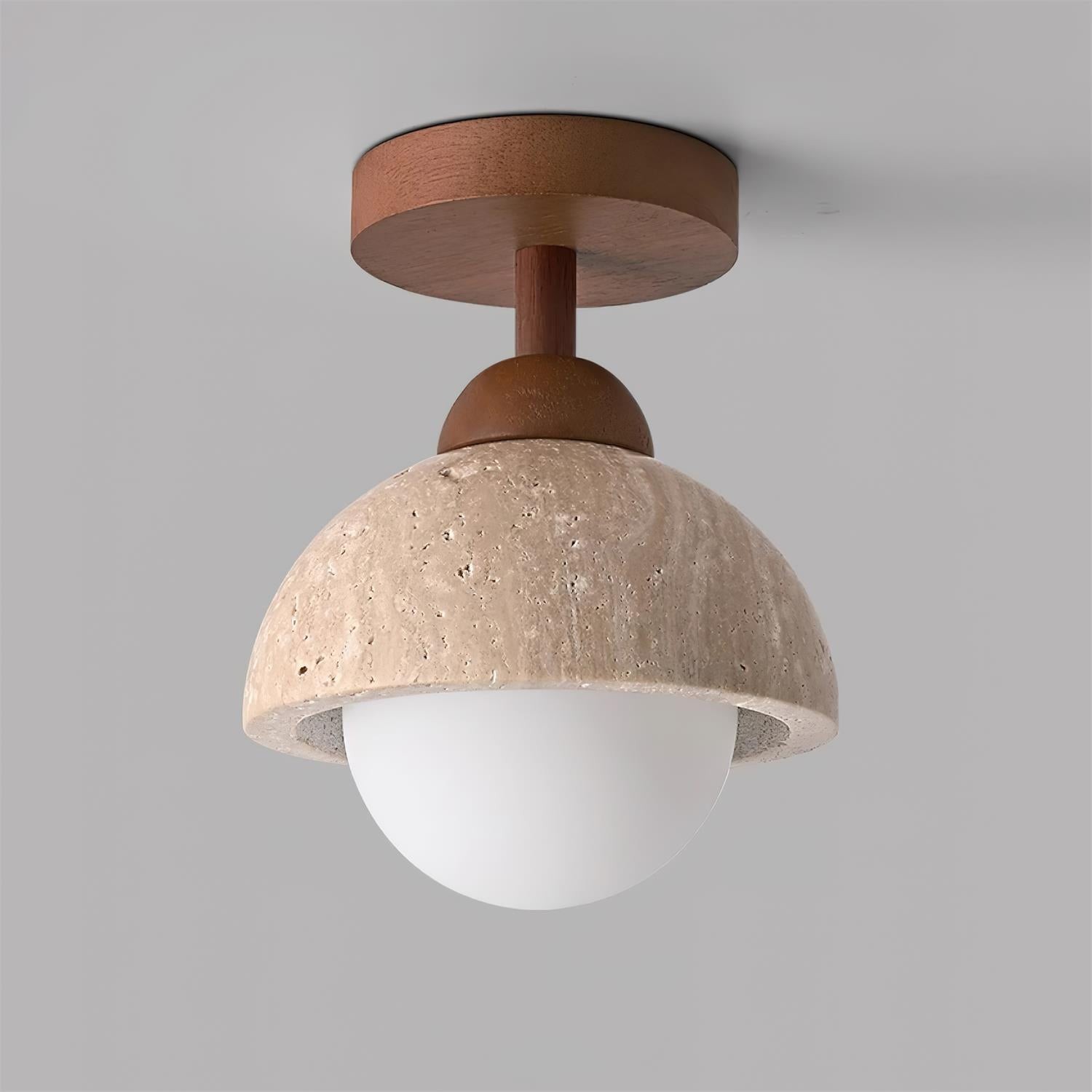 Minimalist Travertine Flush Mount - Mediterranean Style for Entryway M164