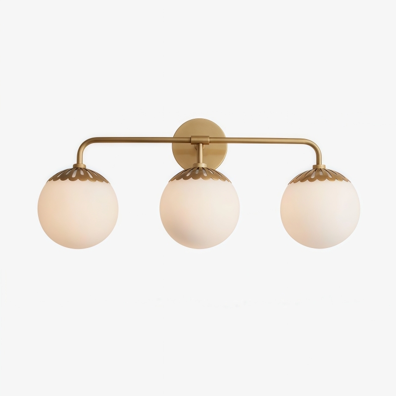 Vinbrea Glass Globe Wall Lamp - Minimal Curved Arm Light for Living Room T1209