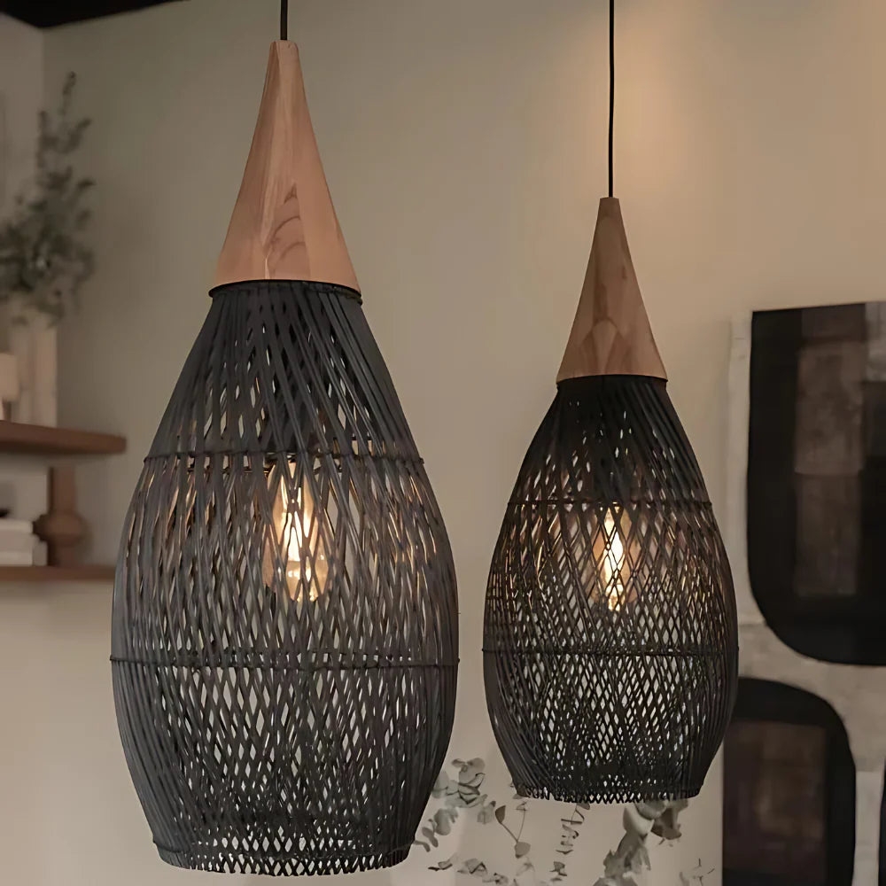 Handmade Rattan Tapestry Pendant Light T2063