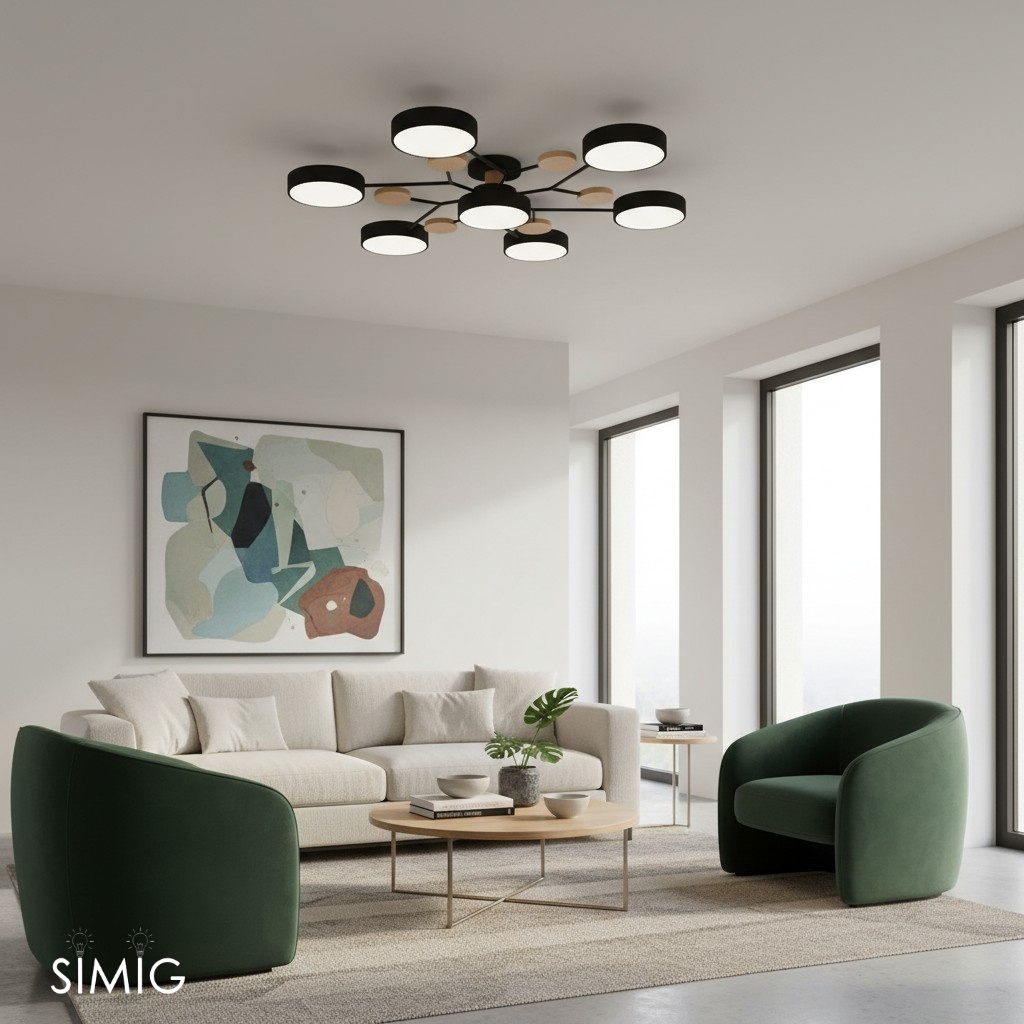 Nordic Branched Disc Metal Ceiling Lamp S117