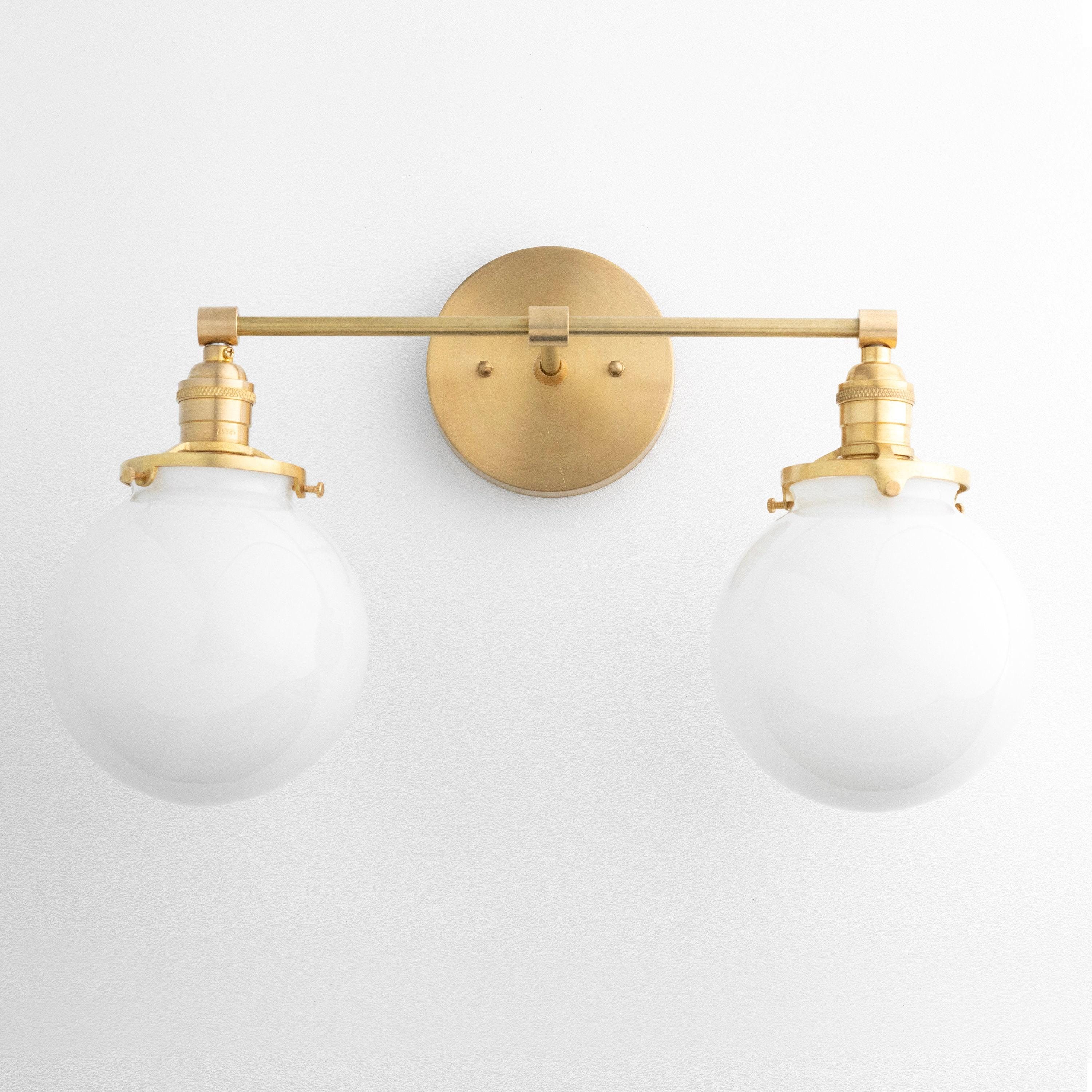 Lumio Globe Glass Globe Vanity Light - Modern Two Light Bathroom Sconce T309