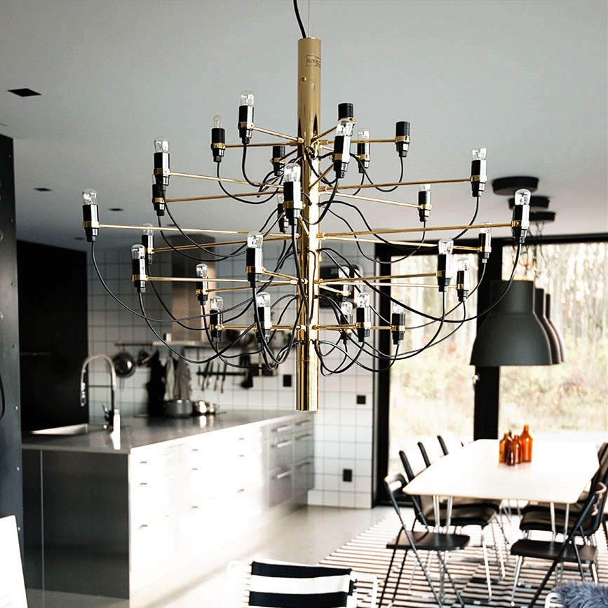 Tendrila Multi-Light Chandelier - Industrial Style Pendant Light for Dining Room