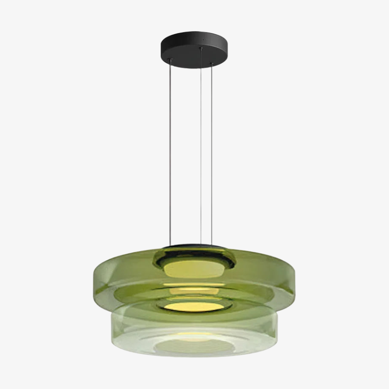 Nora Contemporary Multi-Layer Glass Pendant Lamp - Adjustable Hanging Light for Living Room or Kitchen Island T743
