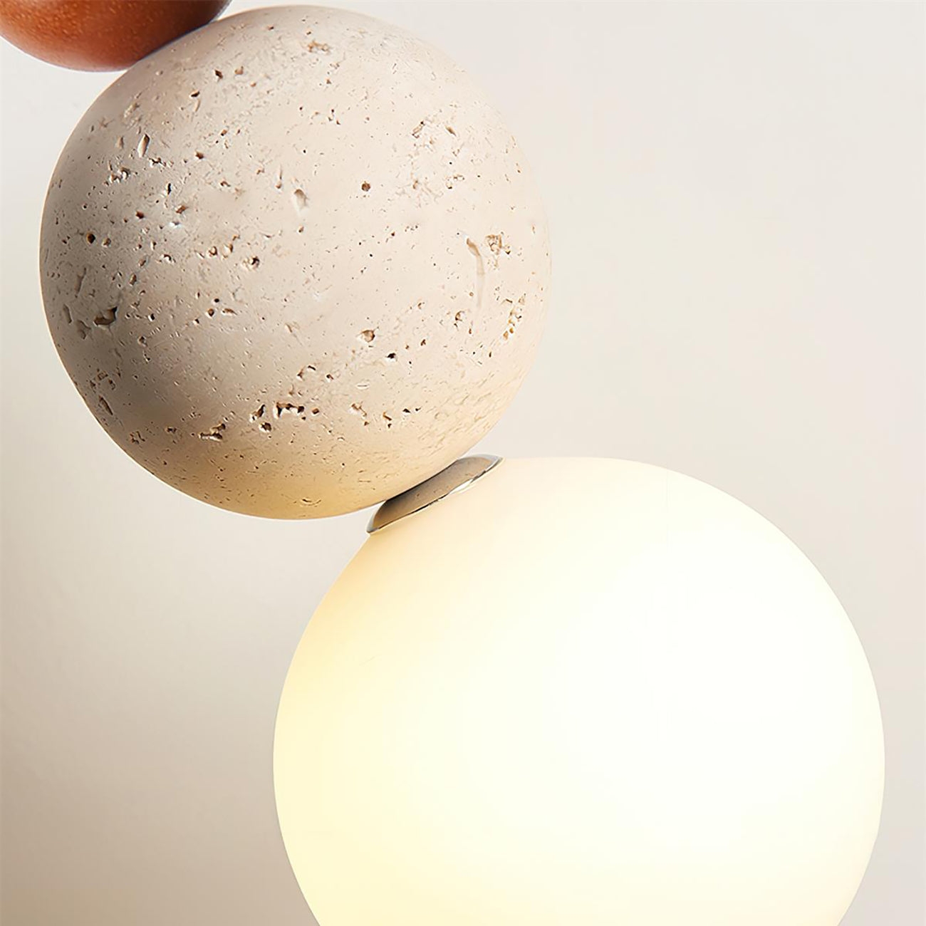 Elegant Glow Cream Stone Bedside Pendant Light T2133