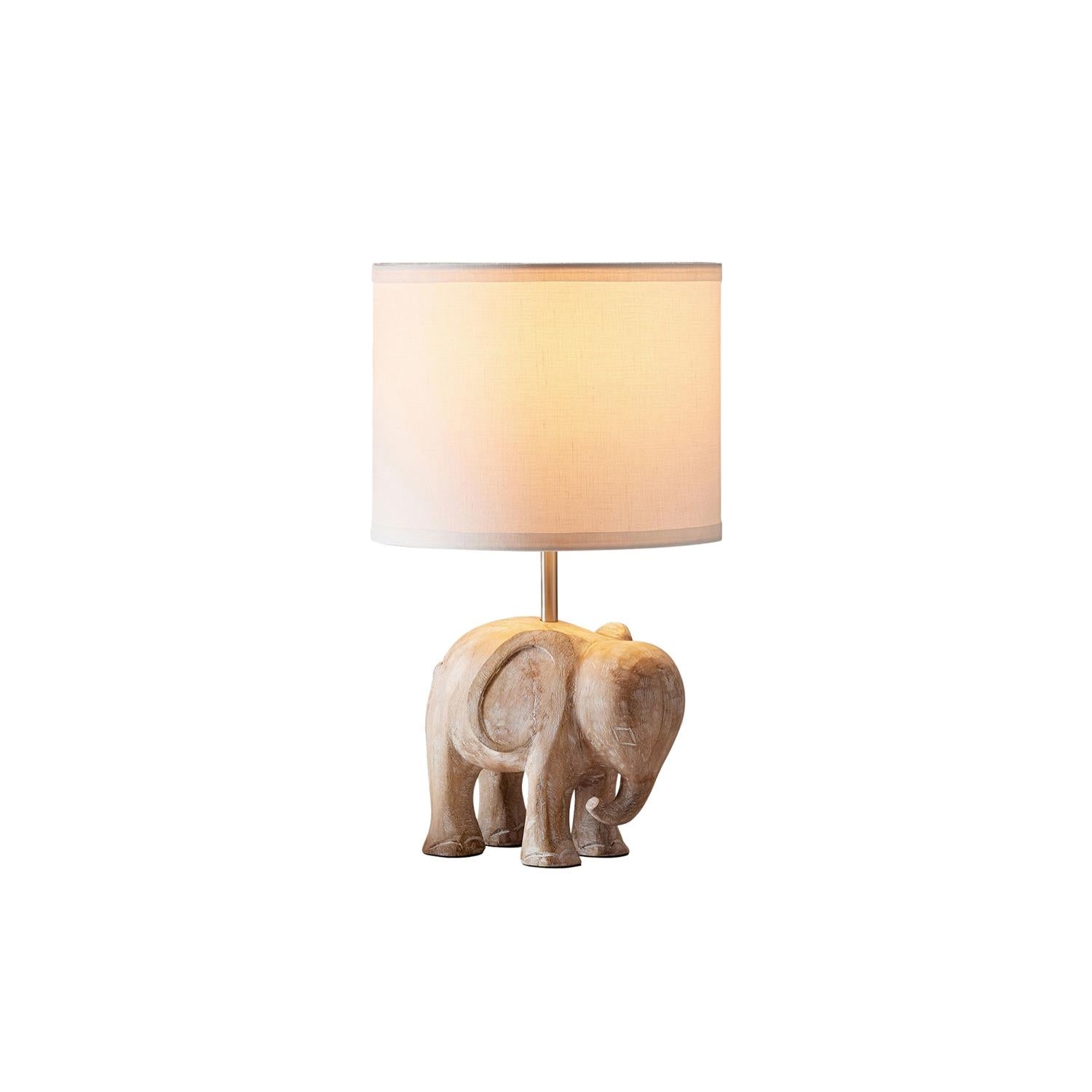 Carved Wood Animal Table Lamp T1745
