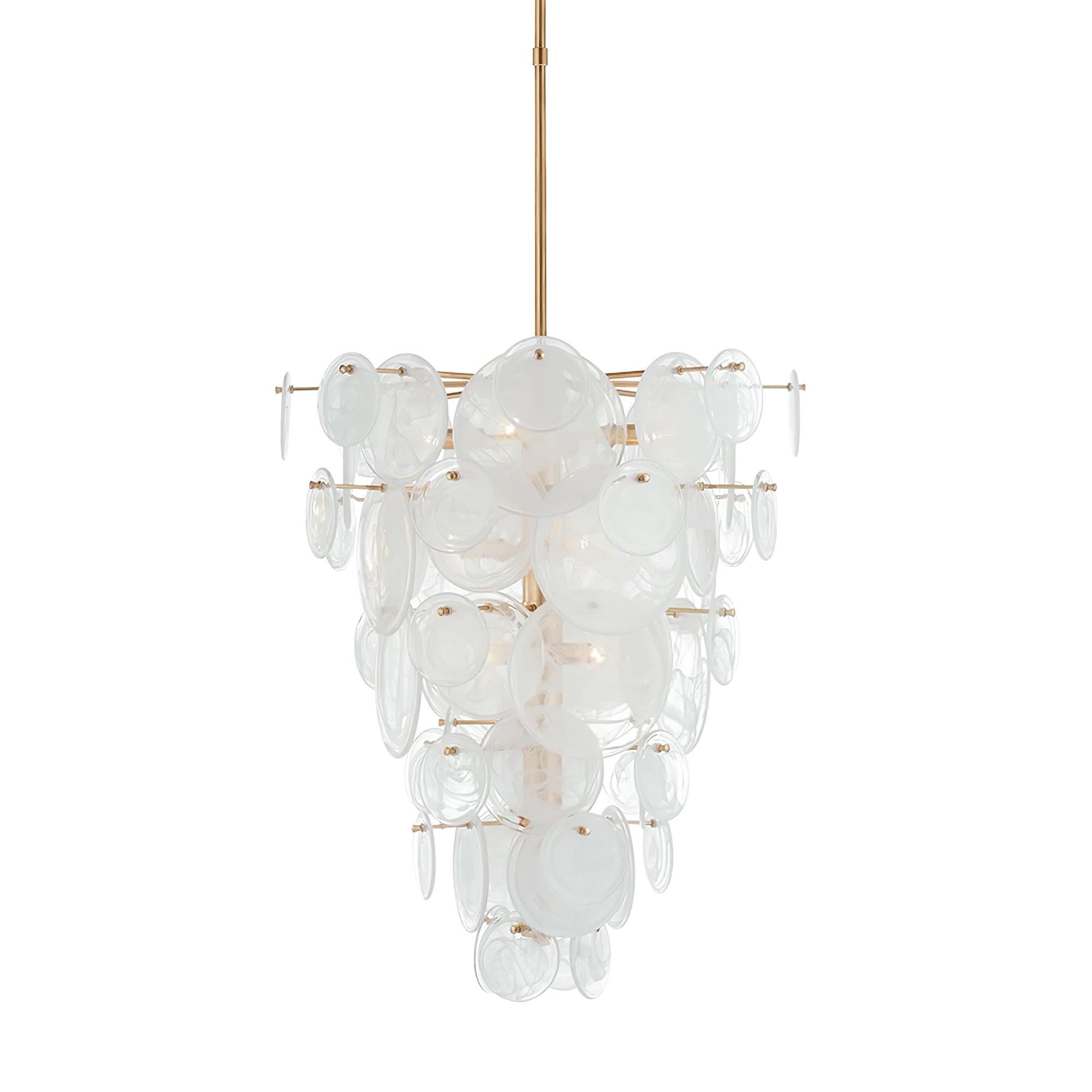 Brass Discs Cascading Chandelier M471