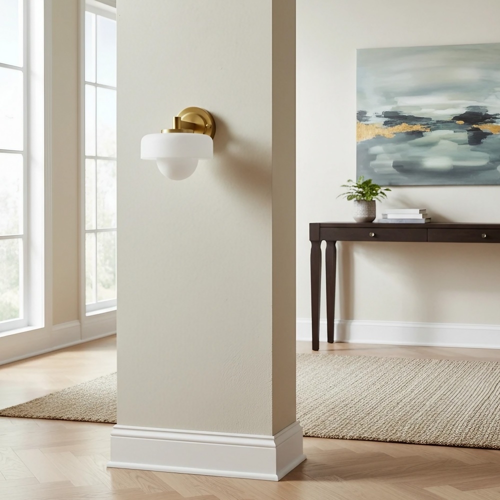Zirvos Retro Globe Glass Wall Sconce - Elegant Brass-Inspired Shade Wall Light for Corridor T846
