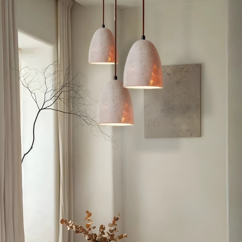 Natural Stone Pendant Lamp - Vintage Design for Dining Area S284