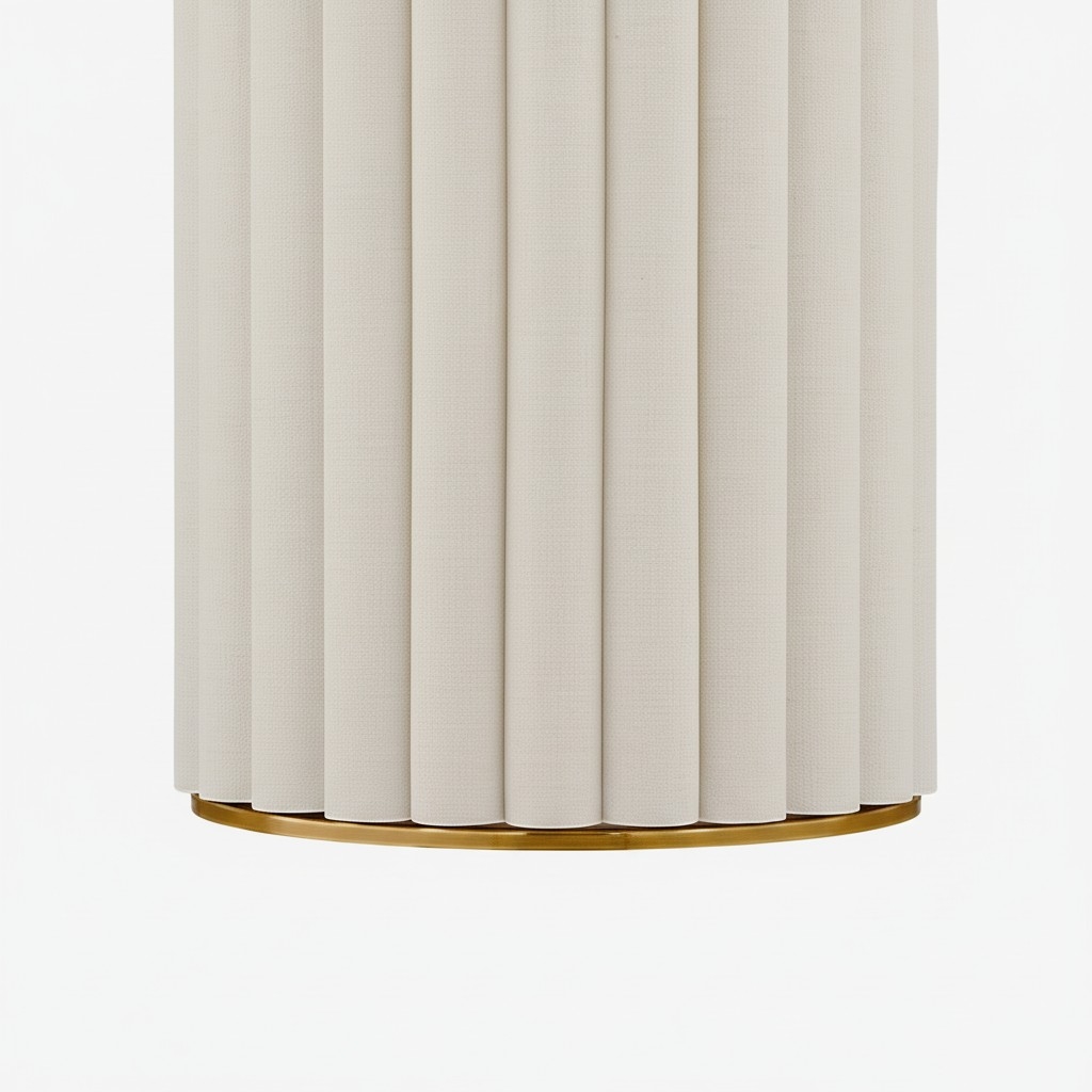 Duova Scalloped Wall Lamp - Antique Brass with Linen Fabric Suitable for Living Room and Bedroom T730