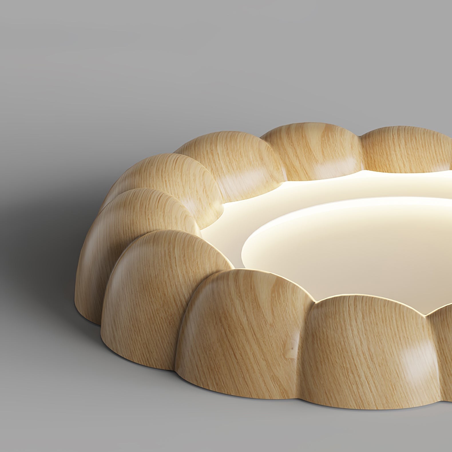 Faux Wood Ripple Ceiling Lamp M456