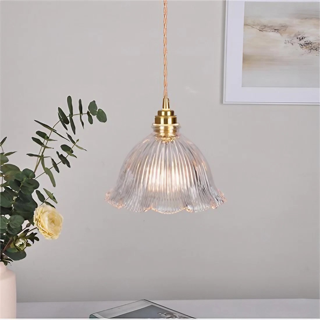 Nordic Retro Flower Glass Pendant Lamp S45