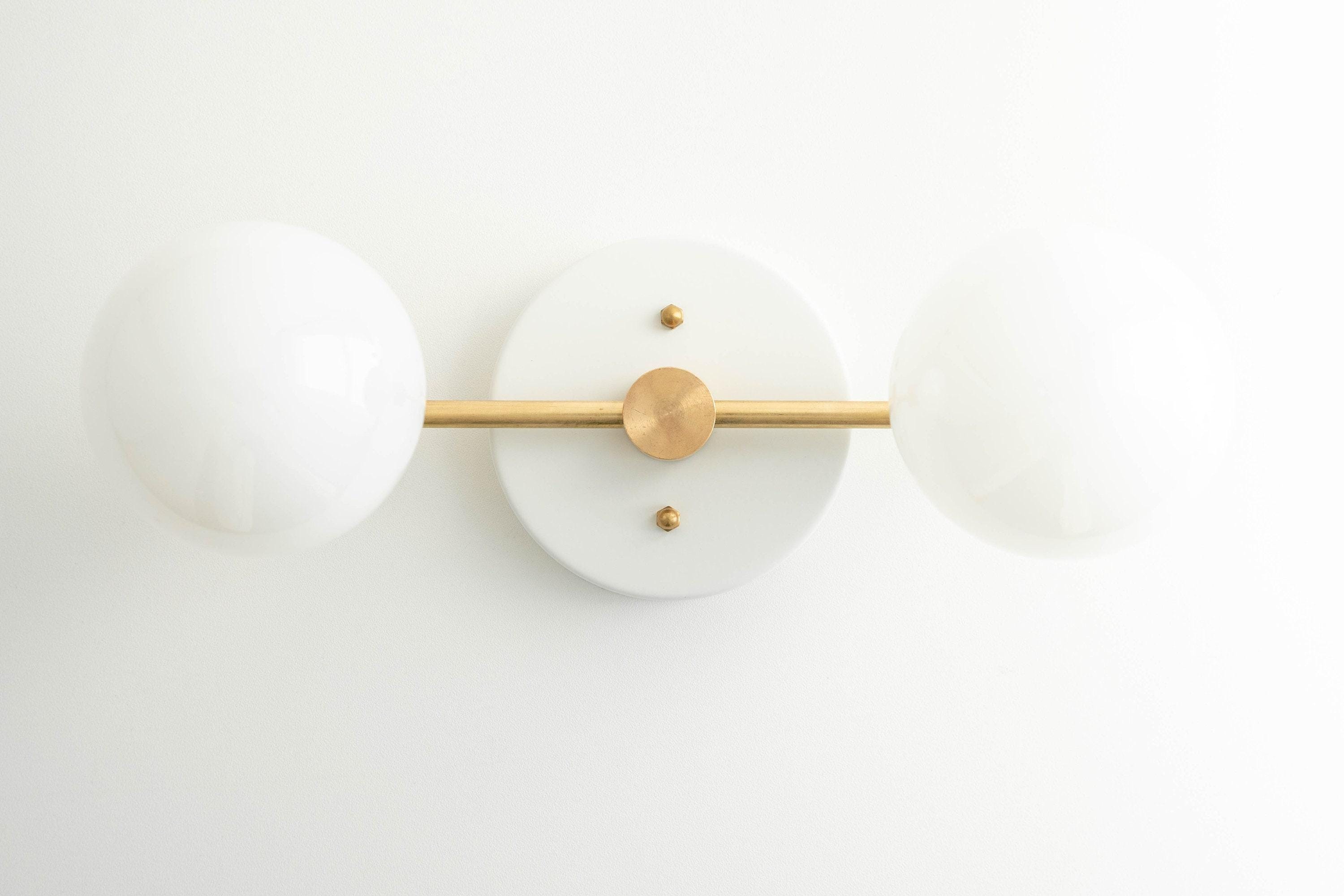 Glorica Glass Vanity Light - Modern Brass Wall Sconce for Bathroom Style T318