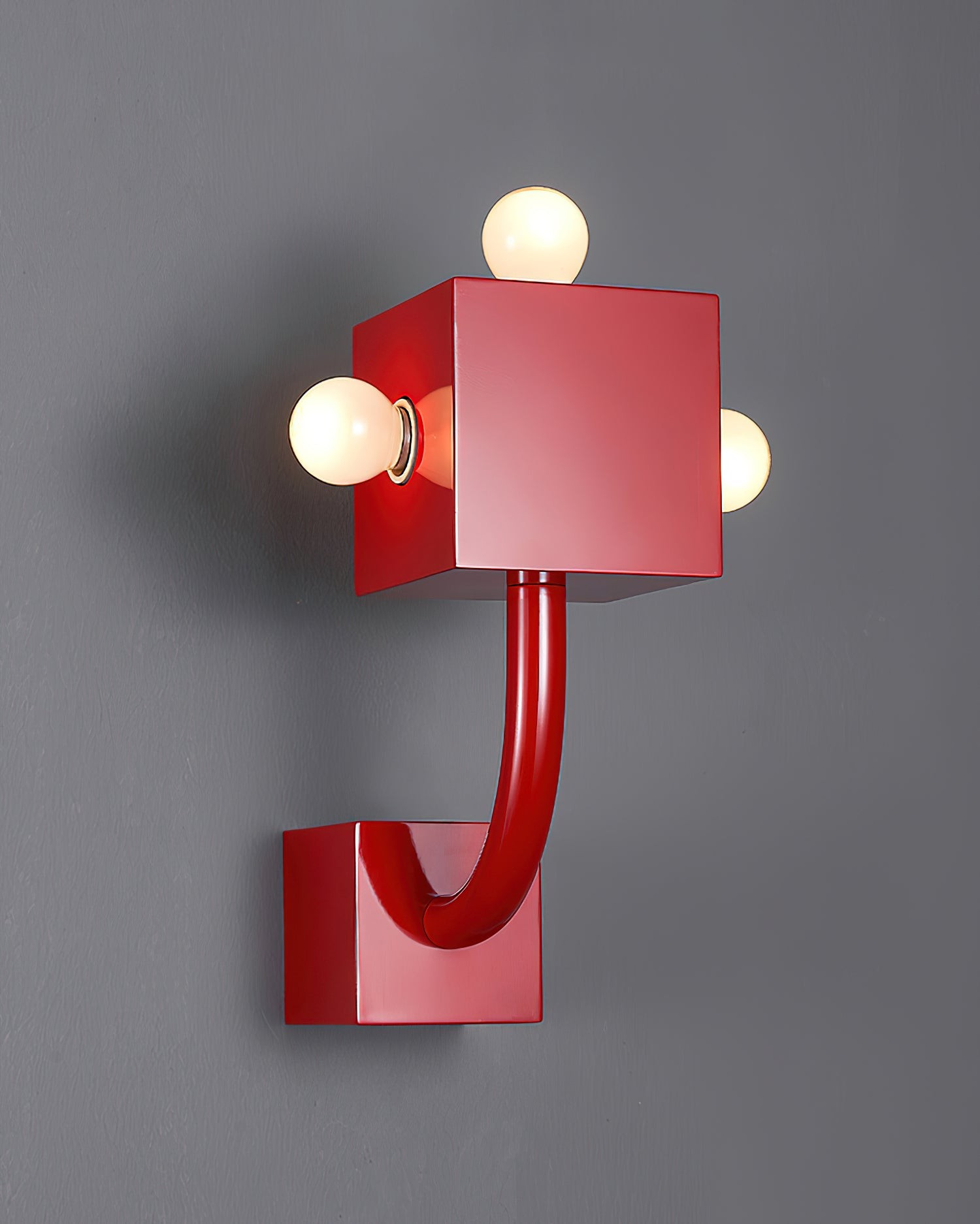 Red Cube Metal Wall Lamp M239