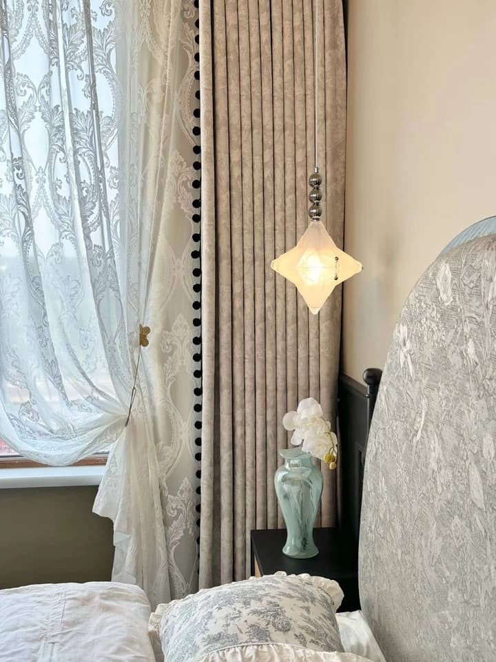 Art Deco Astris Elara Star Pendant Light - Frosted Glass Pendant with Geometric Style T434
