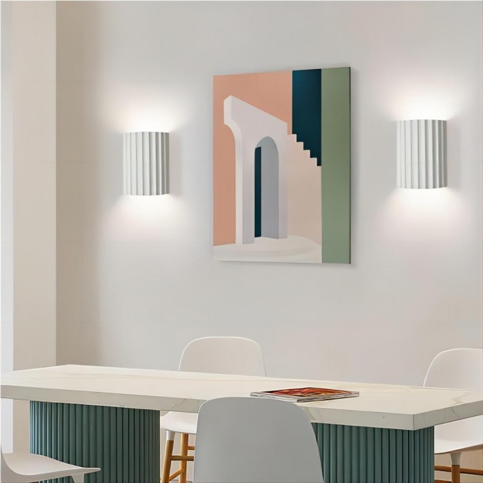 Ribbed Resin Design - Minimalist Wall Light for Modern Interior Spaces S104