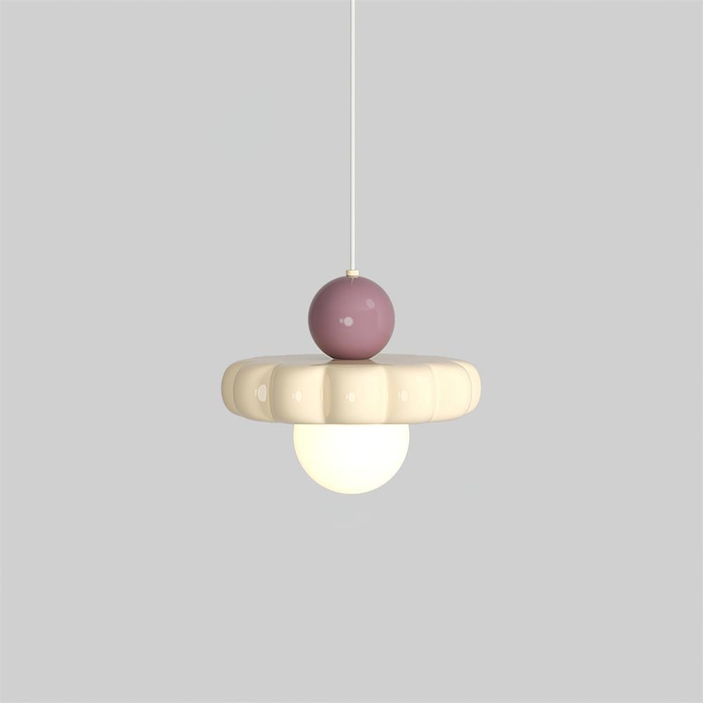Cream Style Long Line Pumpkin Texture Pendant Lamp M173