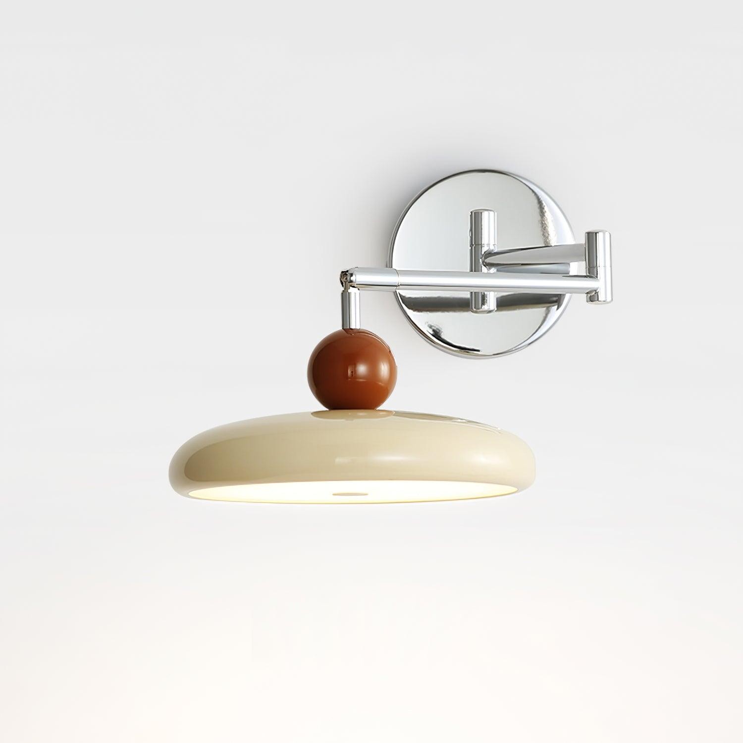 Cream Style Adjustable Swing Arm Disc Reading Wall Lamp M141