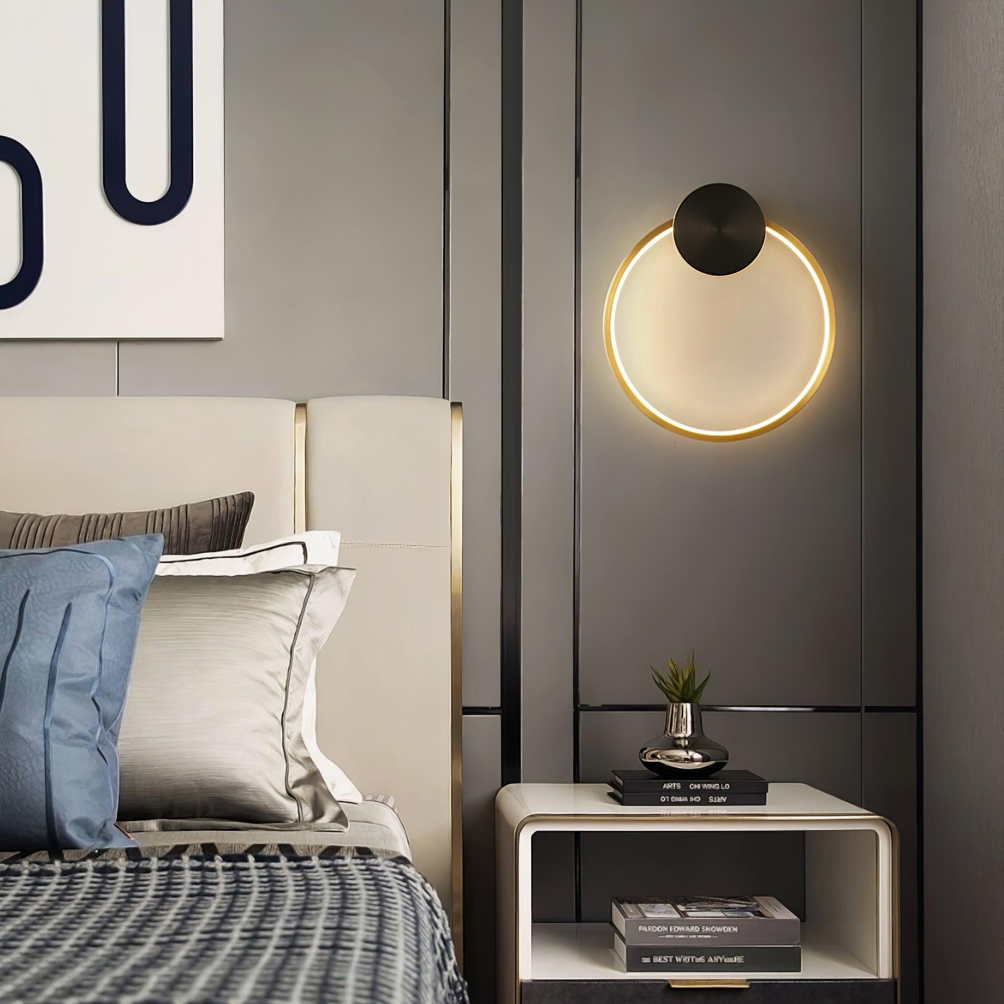 Minimalist Creative Simple Brass Round LED Wall Light M323