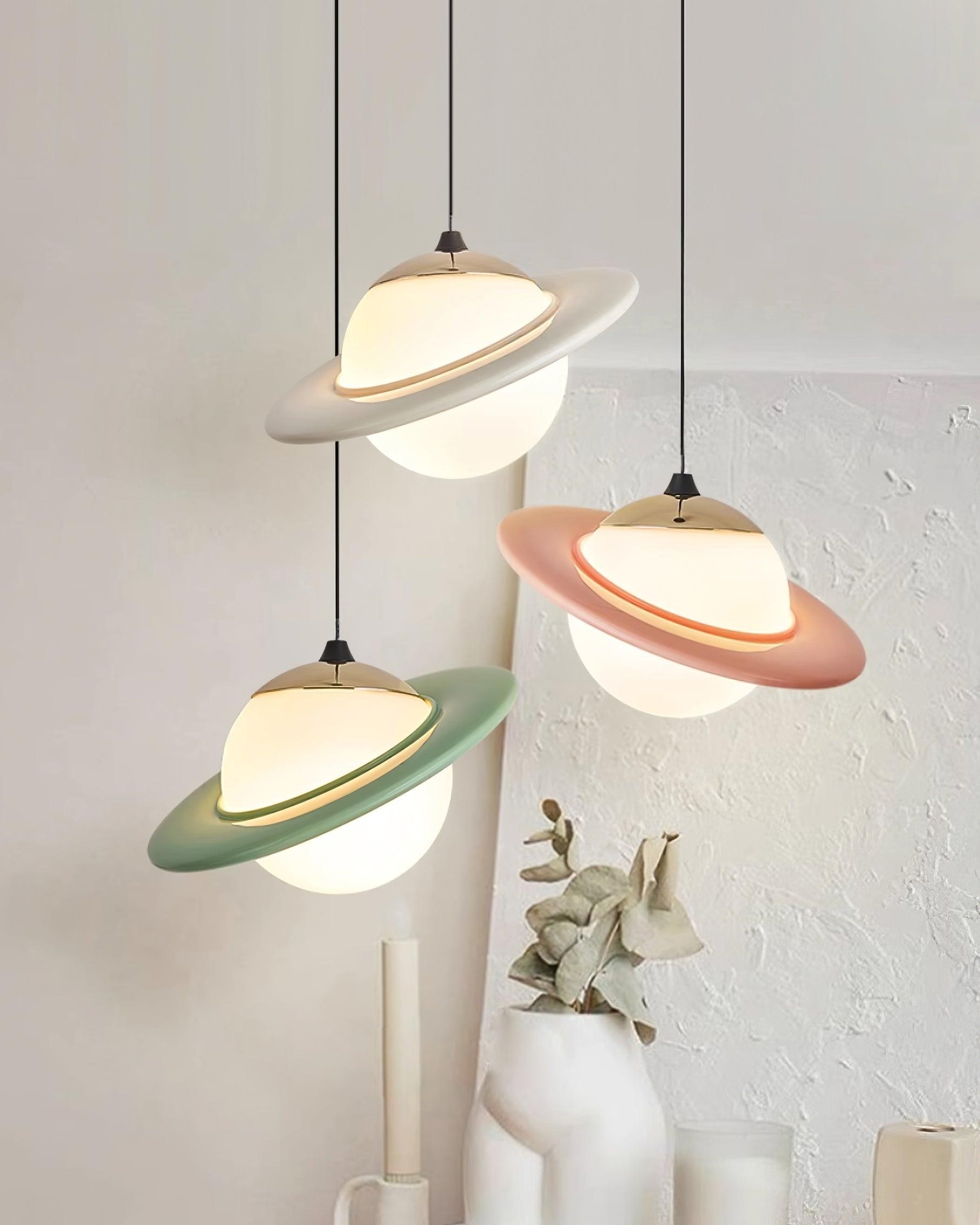 Romantic Saturn Planet Pendant Lamp for Bedroom M415