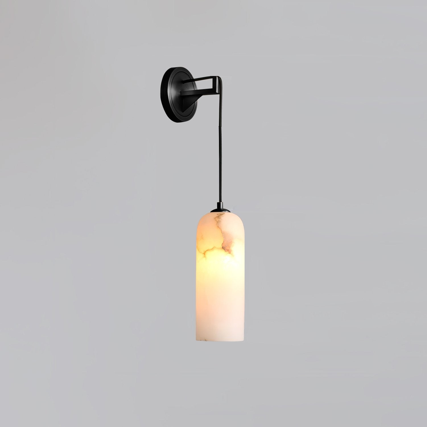 Modern Minimalist Copper Natural Marble Adjustable Wire Wall Lamp M346