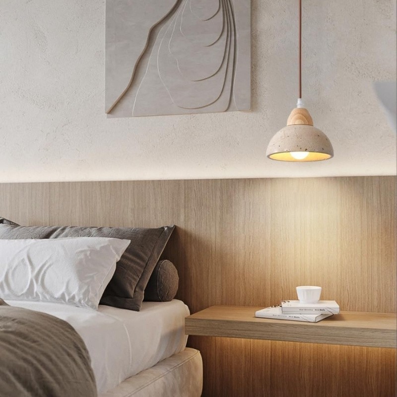 Modern Japanese Stone Pendant Light with Adjustable Suspension S269