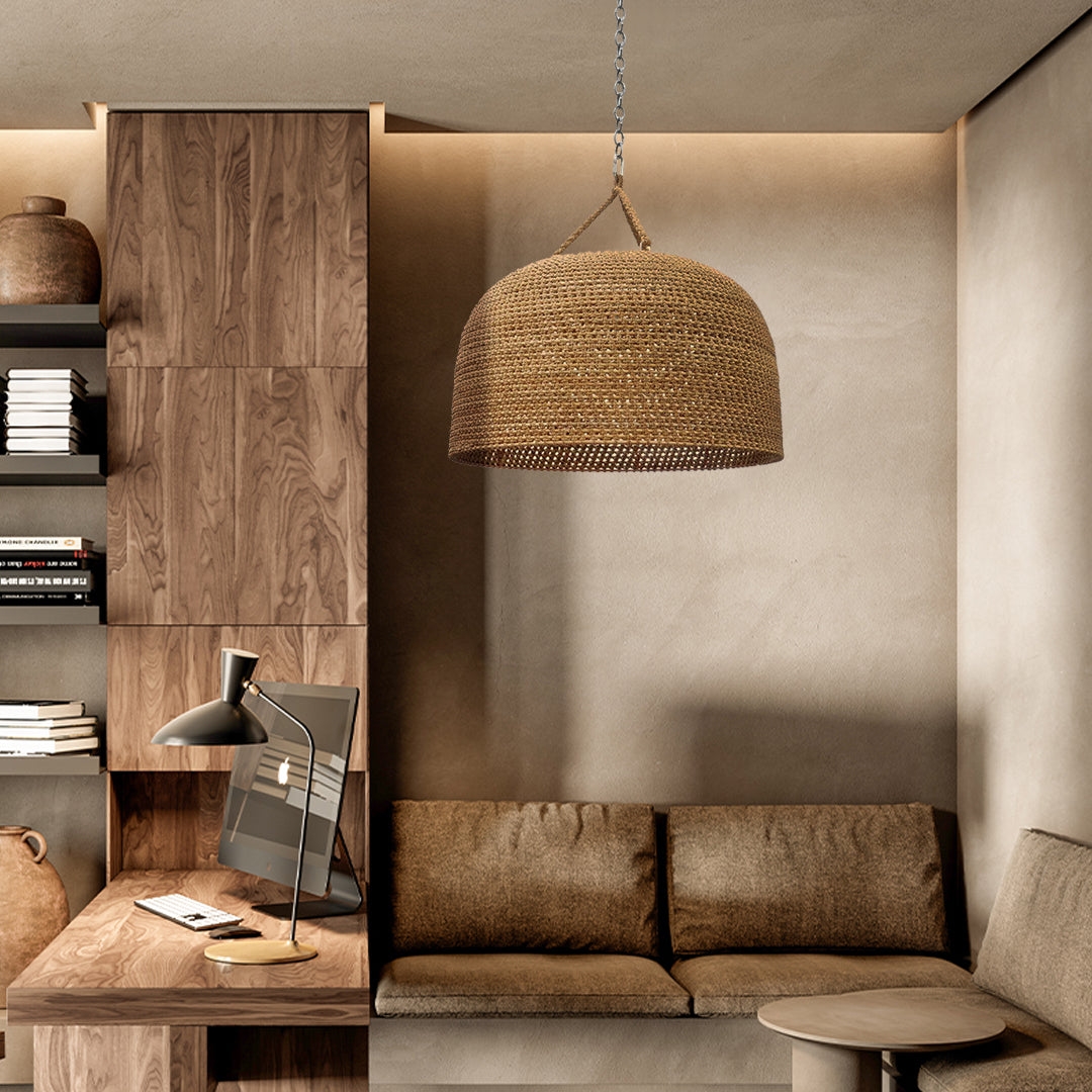 Natural Shadow Rattan Japandi Pendant Light T2054