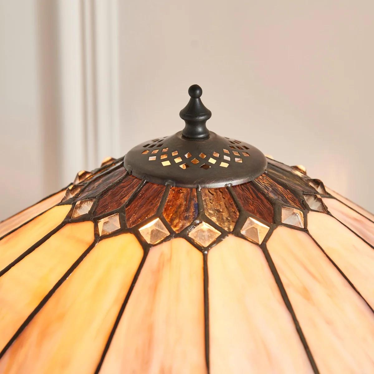 TF Brooklyn Tiffany Lamp Stained Glass Mosaic Table Lamp - Classic Art Deco Style for Living Room T1021