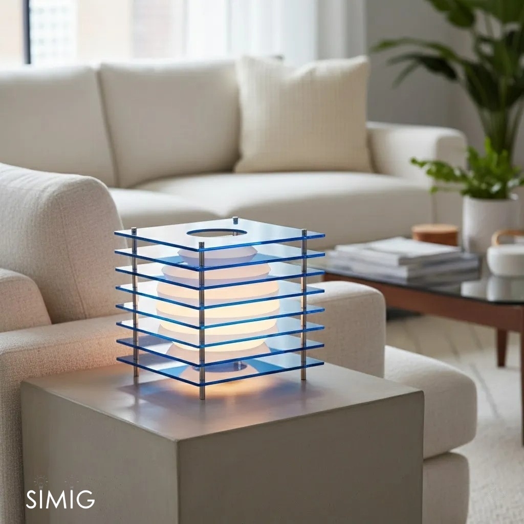 Geometric Moon Cube Lamp – Atmospheric luminous sphere S252