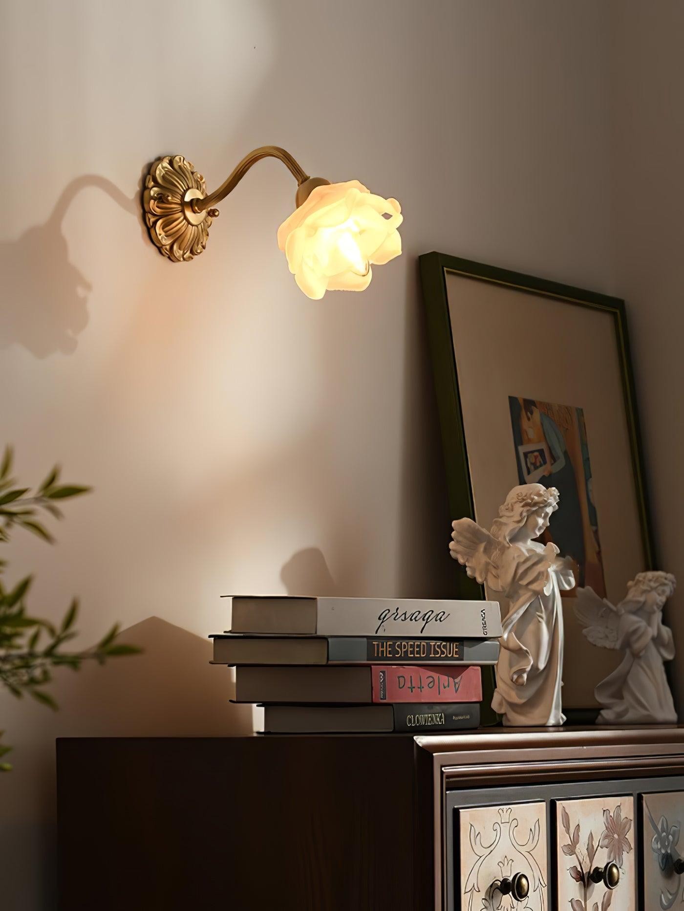 Brass Rose Wall Light M299
