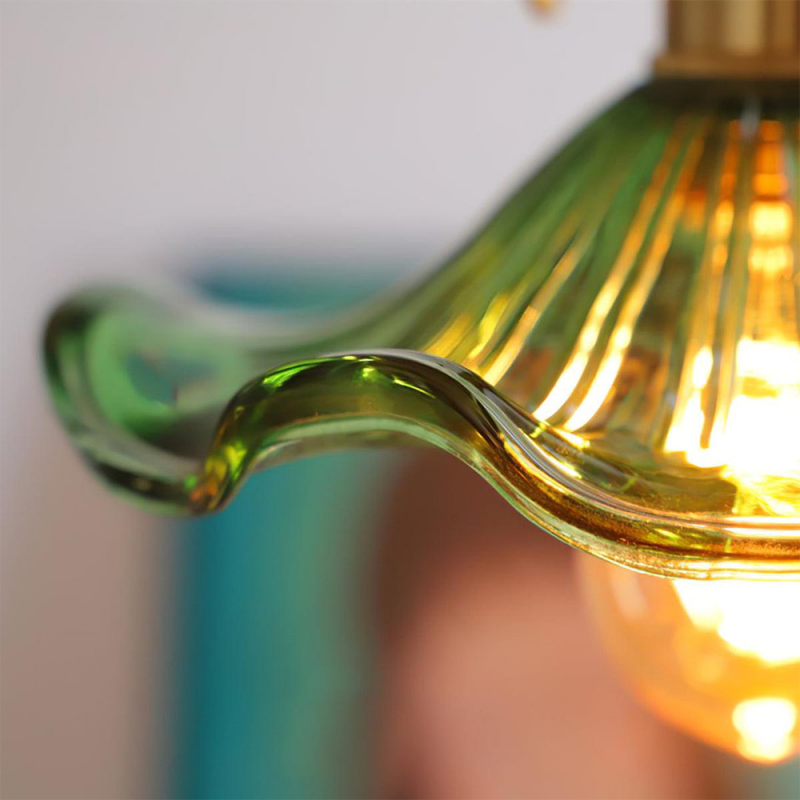 Vintage Glass Hibiscus Flower Pendant Light S129