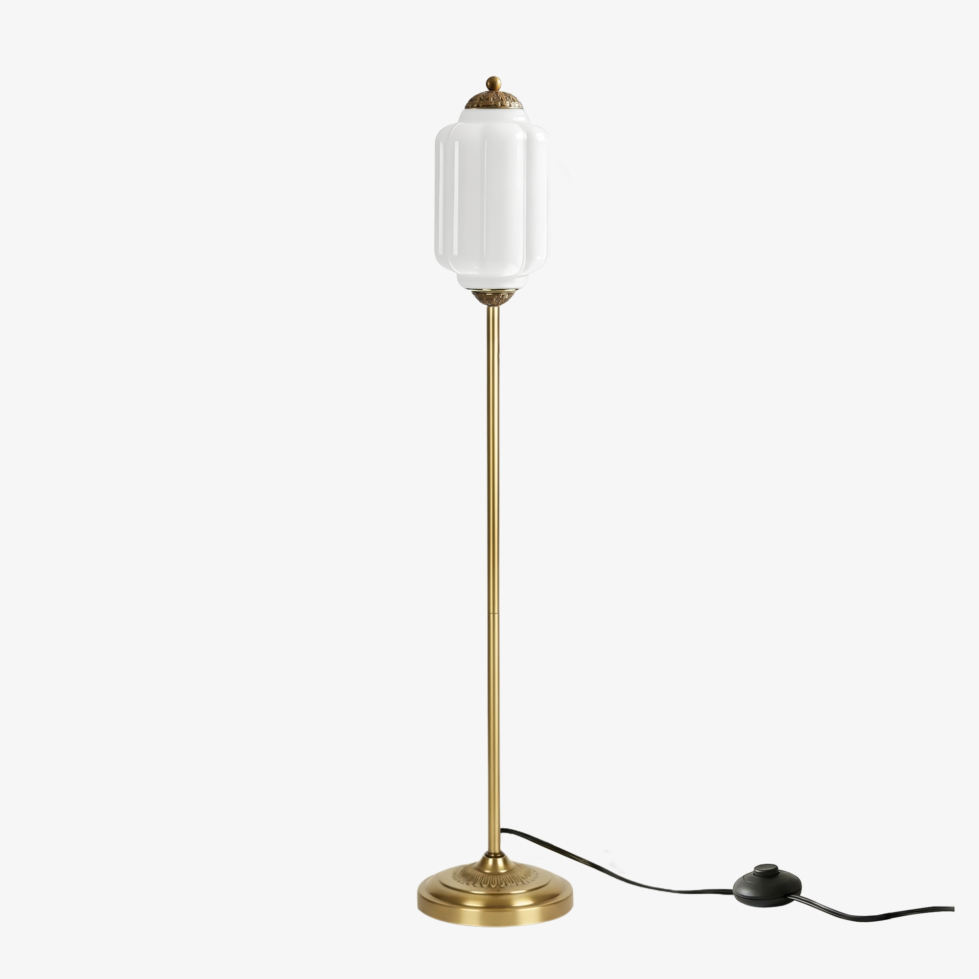 Eloise Pumpkin Glass Floor Lamp - Retro Lighting for Living Room T1169