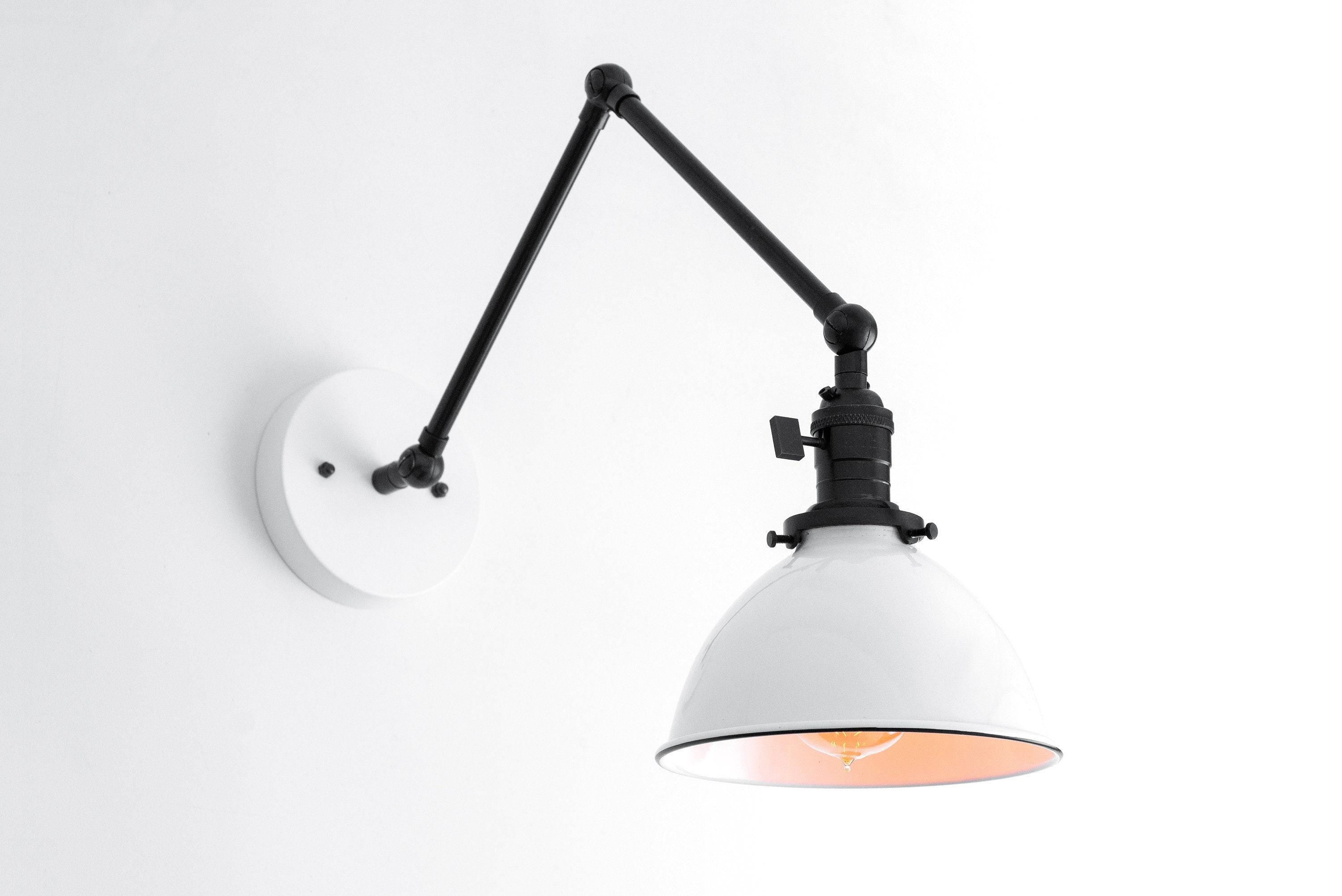 Conique Metal Vintage Industrial Swing Arm Wall Lamp - Adjustable Dome Shade for Study T313