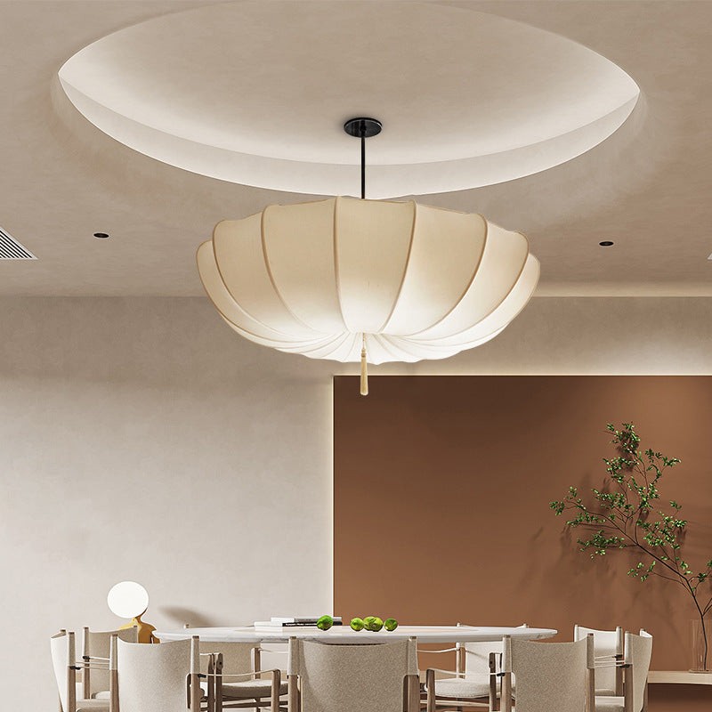 Traditional Round Fabric Chandelier ‑ Japanese Style for Living Room T261