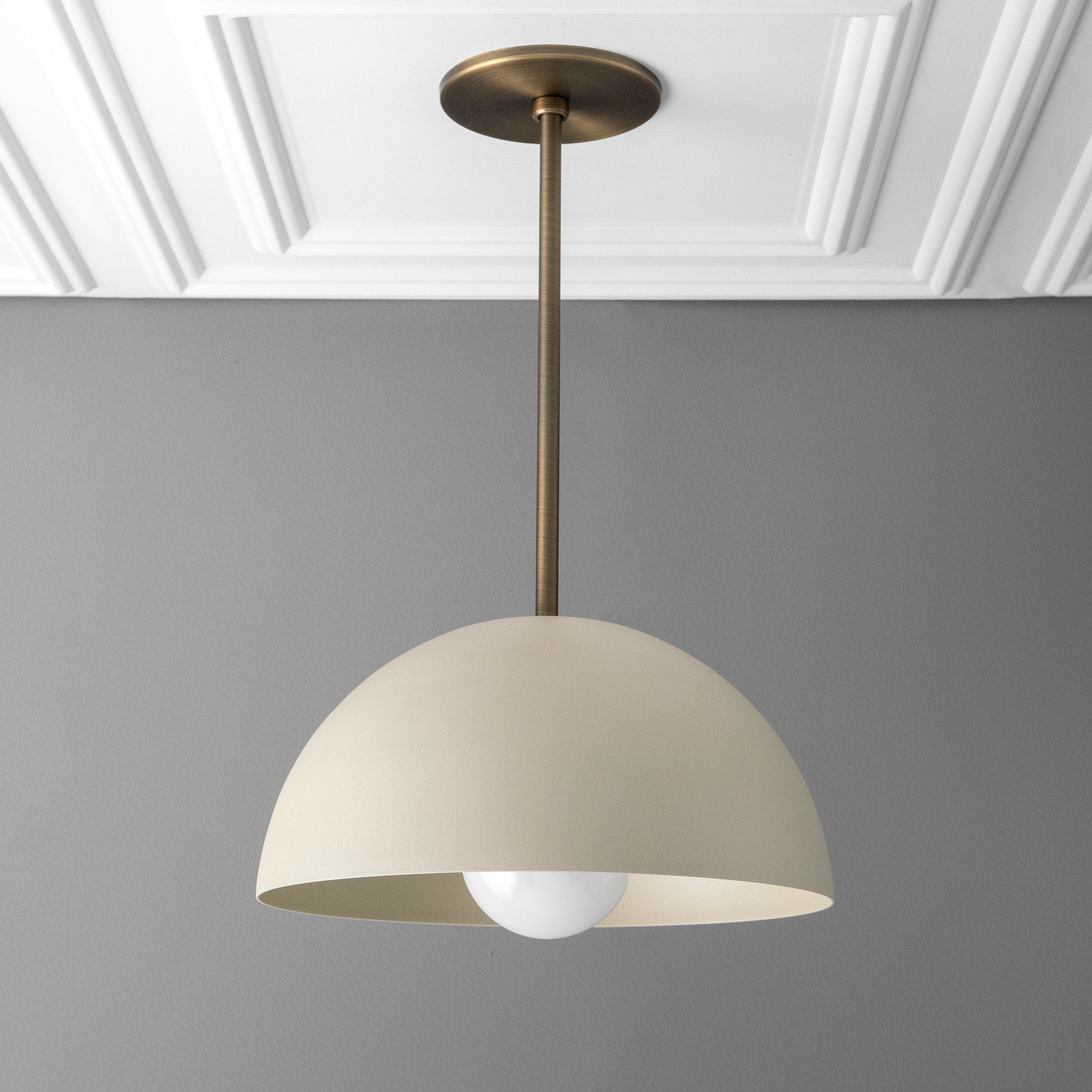 Metio Dome Neutral Dome Pendant - Modern Metal Accent Lighting T381