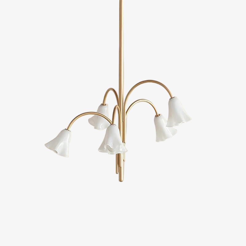 Bellina Lily Glass Flower Chandelier - Romantic Lighting for Interior T280