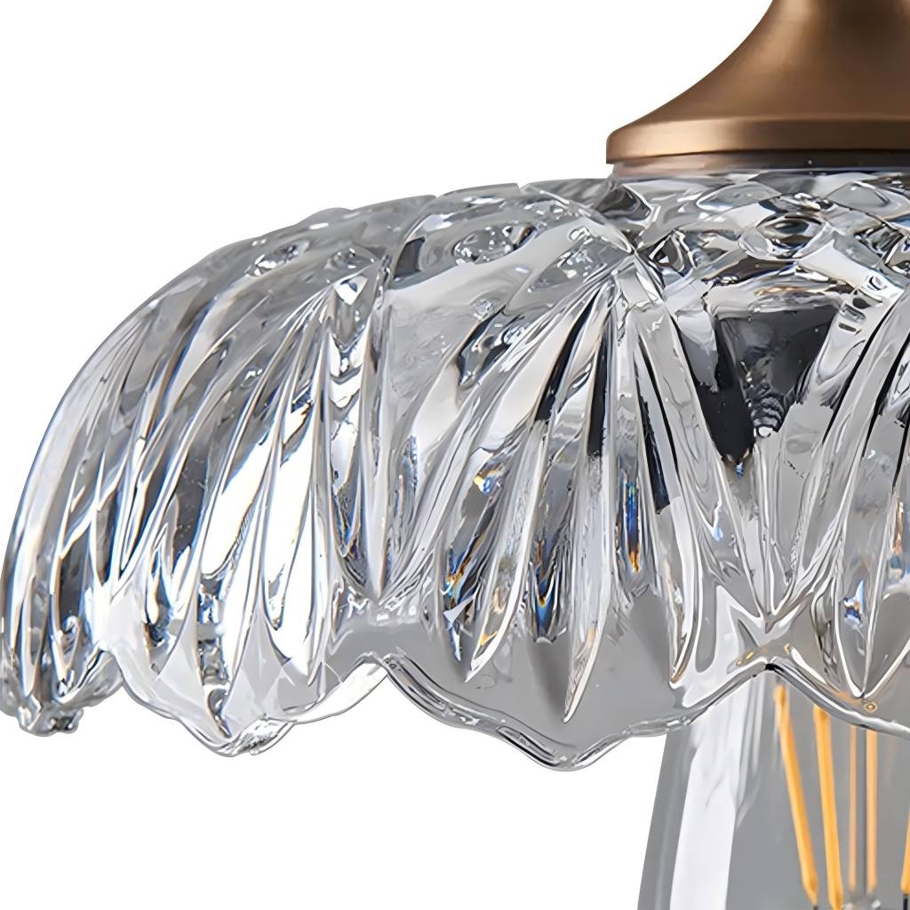Verdoma Petal Glass Pendant Light - Vintage Style for Dining Room Accent U01